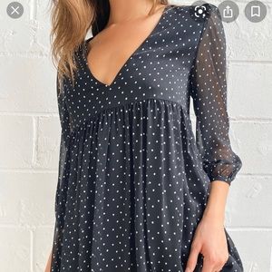 Black and white polka dot dress form Aritzia!